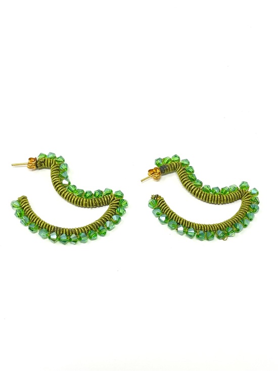 Anthropologie Jewelry - New Anthropologie Green Beaded Stone Earrings